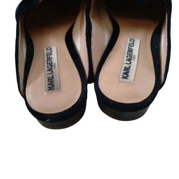 Karl Lagerfeld Odetta 2 Women's Size 8M Black Closed Toed Bow Slip On Sandals - Picture 4 of 6